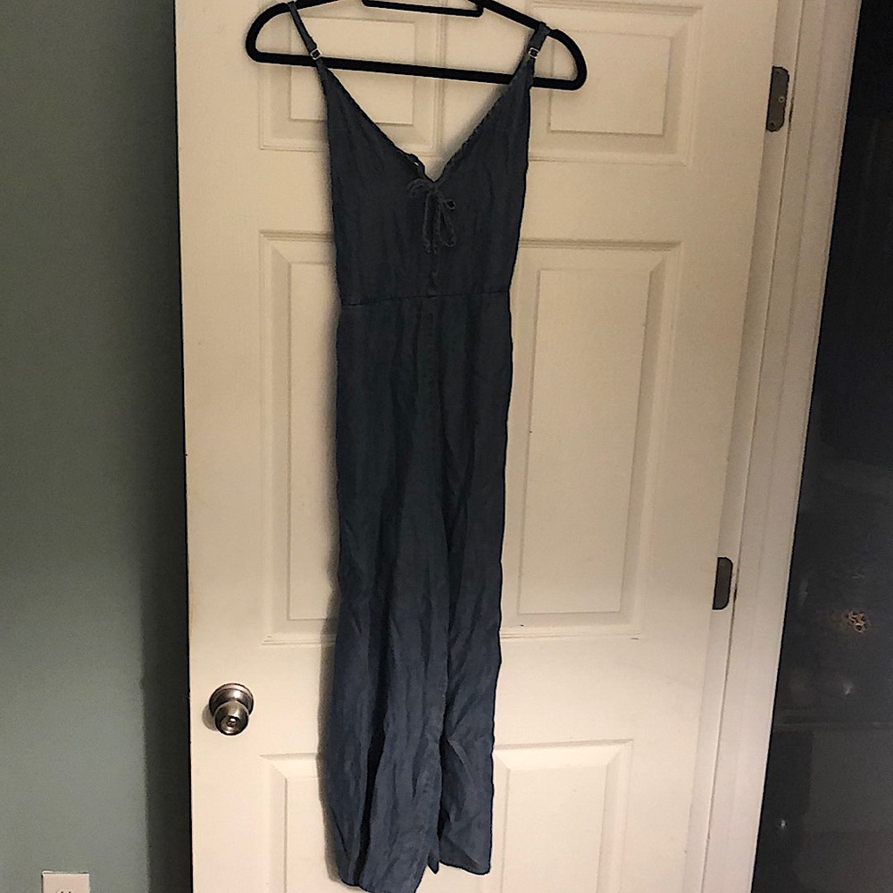 Denim Jumpsuit with Pockets